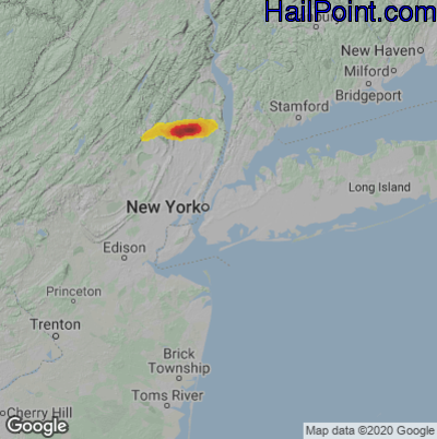 Hail Map for New York, NY Region on July 8, 2021