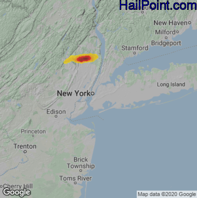 Hail Map for New York, NY Region on July 8, 2021 