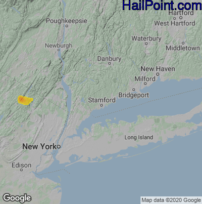 Hail Map for Stamford, CT Region on July 12, 2021 