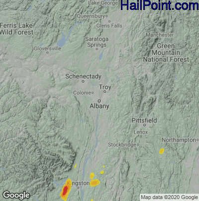 Hail Map for Albany, NY Region on July 17, 2021 