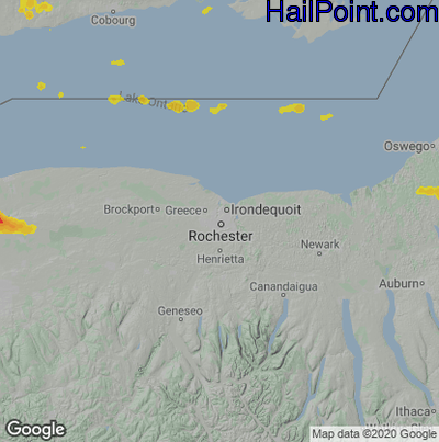 Hail Map for Rochester, NY Region on July 20, 2021 