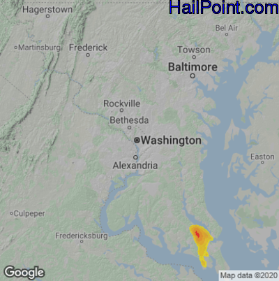 Hail Map for Washington, DC Region on July 28, 2021 