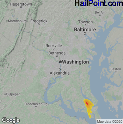 Hail Map for Washington, DC Region on July 28, 2021