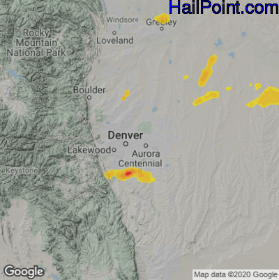 Hail Map for Denver, CO Region on September 3, 2021