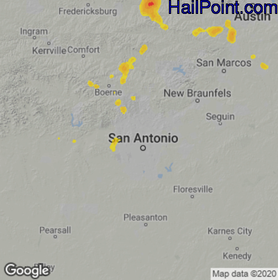 Hail Map for San Antonio, TX Region on September 6, 2021