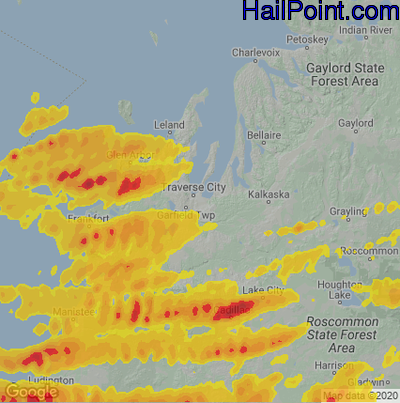 Hail Map for Traverse City, MI Region on September 7, 2021