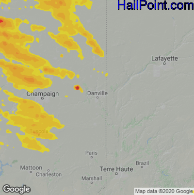 Hail Map for Danville, IL Region on September 7, 2021 