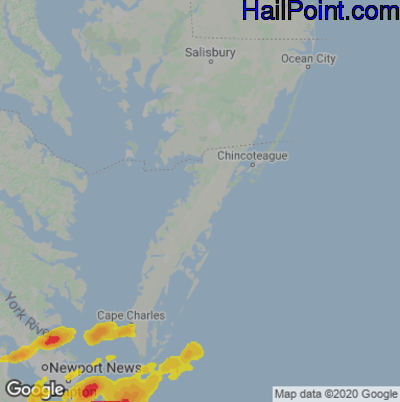 Hail Map for Parksley, DE Region on September 8, 2021