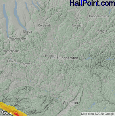 Hail Map for Binghamton, NY Region on September 13, 2021