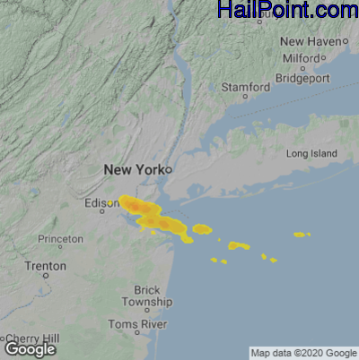 Hail Map for New York, NY Region on September 14, 2021