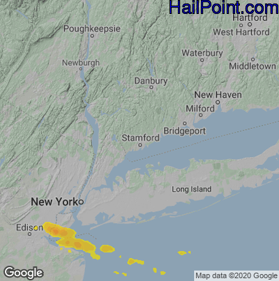 Hail Map for Stamford, CT Region on September 14, 2021 