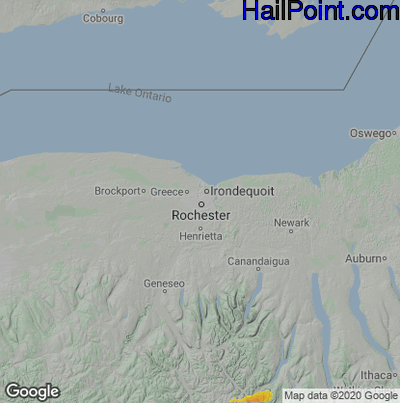 Hail Map for Rochester, NY Region on September 15, 2021 