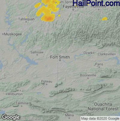 Hail Map for Forth Smith, AR Region on September 21, 2021