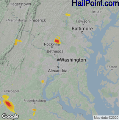 Hail Map for Washington, DC Region on September 28, 2021