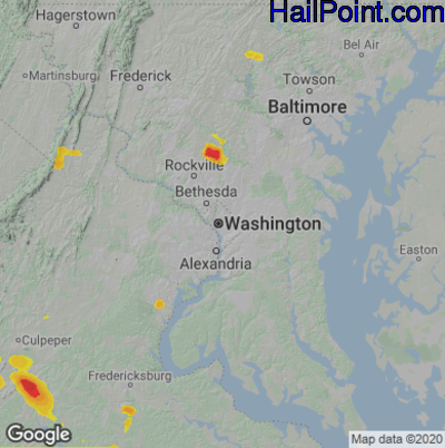 Hail Map for Washington, DC Region on September 28, 2021 