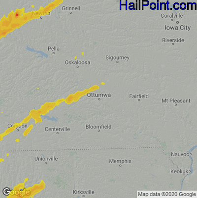 Hail Map for Ottumwa, IA Region on March 5, 2022
