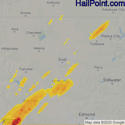 Hail Map for Enid, OK Region on May 4, 2022