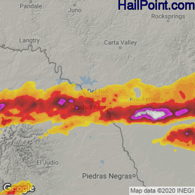 Hail Map for Del Rio, TX Region on May 4, 2022 