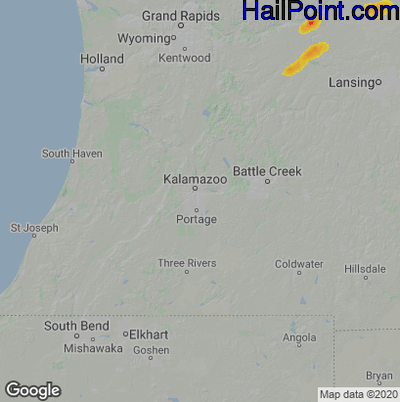 Hail Map for Kalamazoo, MI Region on May 10, 2022 