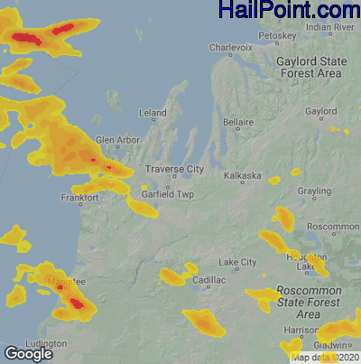 Hail Map for Traverse City, MI Region on May 11, 2022