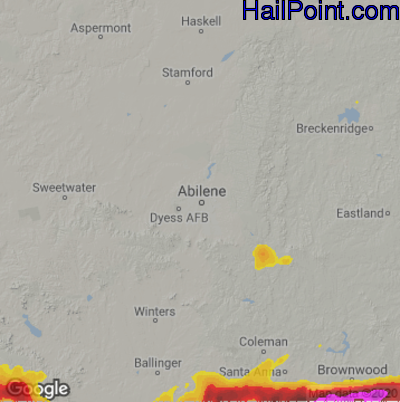Hail Map for Abilene, TX Region on May 24, 2022
