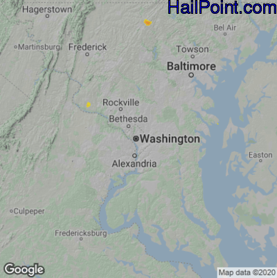 Hail Map for Washington, DC Region on June 6, 2022 