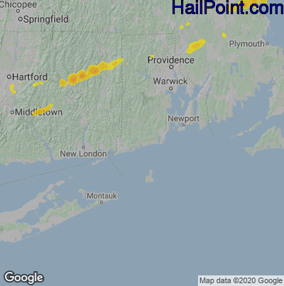 Hail Map for Charlestown, RI Region on July 2, 2022