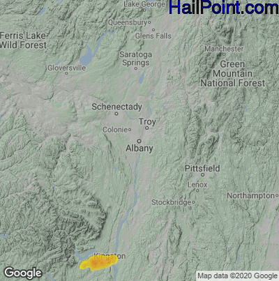 Hail Map for Albany, NY Region on July 14, 2022
