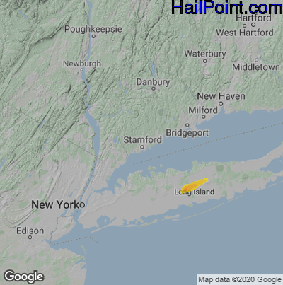 Hail Map for Stamford, CT Region on July 14, 2022