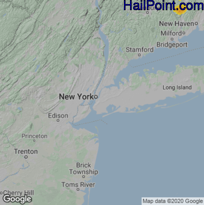 Hail Map for New York, NY Region on August 23, 2022