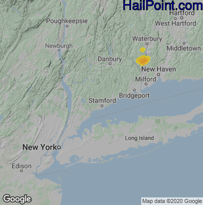 Hail Map for Stamford, CT Region on August 23, 2022