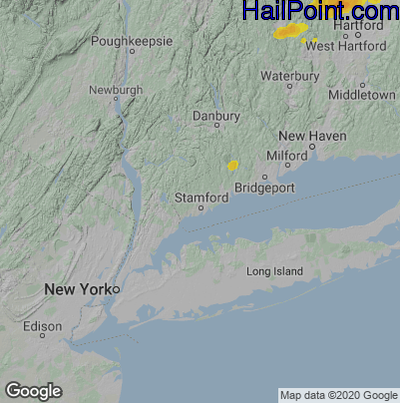 Hail Map for Stamford, CT Region on August 26, 2022