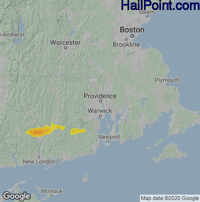 Hail Map for Providence, RI Region on August 26, 2022 