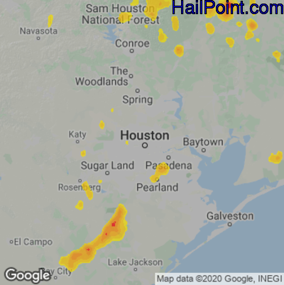 Hail Map for Houston, TX Region on September 7, 2022 