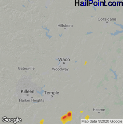 Hail Map for Waco, TX Region on September 7, 2022 