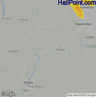 Hail Map for Peru, IL Region on September 20, 2022 