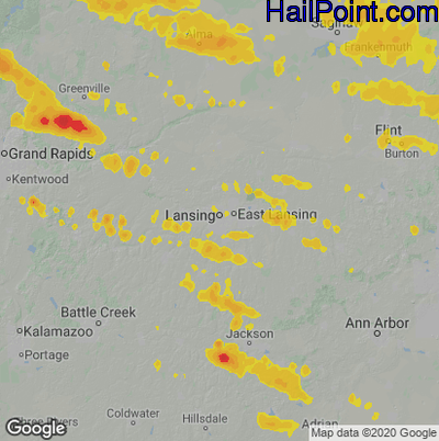 Hail Map for Lansing, MI Region on September 20, 2022