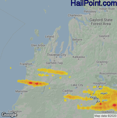 Hail Map for Traverse City, MI Region on September 21, 2022