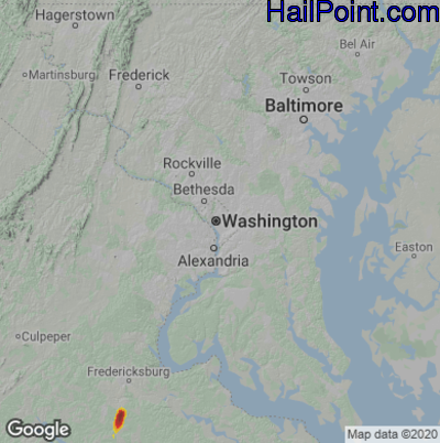 Hail Map for Washington, DC Region on October 22, 2022 