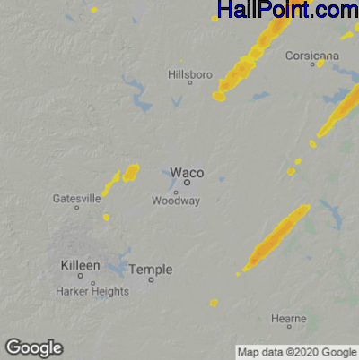 Hail Map for Waco, TX Region on November 4, 2022 