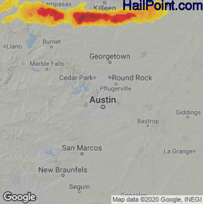 Hail Map for Austin, TX Region on November 11, 2022 