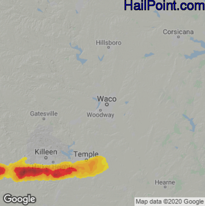Hail Map for Waco, TX Region on November 11, 2022 