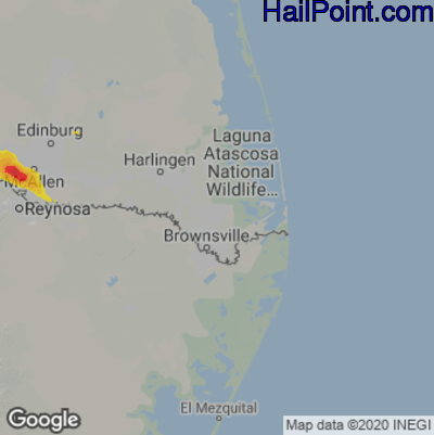 Hail Map for Brownsville, TX Region on November 12, 2022