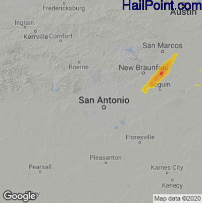 Hail Map for San Antonio, TX Region on November 26, 2022