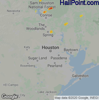 Hail Map for Houston, TX Region on February 28, 2023 