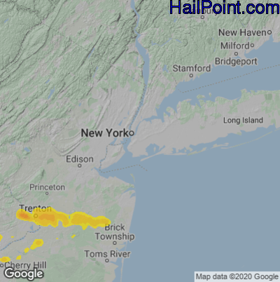Hail Map for New York, NY Region on April 1, 2023