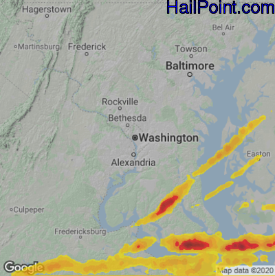 Hail Map for Washington, DC Region on April 6, 2023 