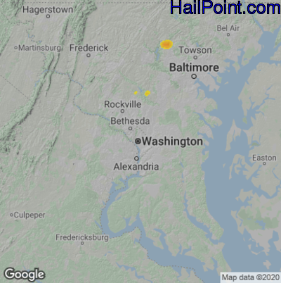 Hail Map for Washington, DC Region on April 15, 2023 
