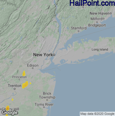 Hail Map for New York, NY Region on April 15, 2023