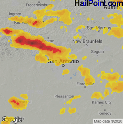 Hail Map for San Antonio, TX Region on April 28, 2023 